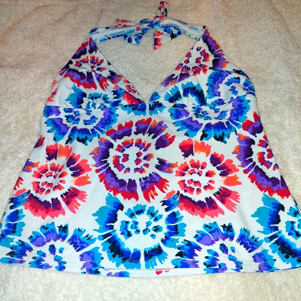 Catalina tie dye tankini top only, size L (12/14)